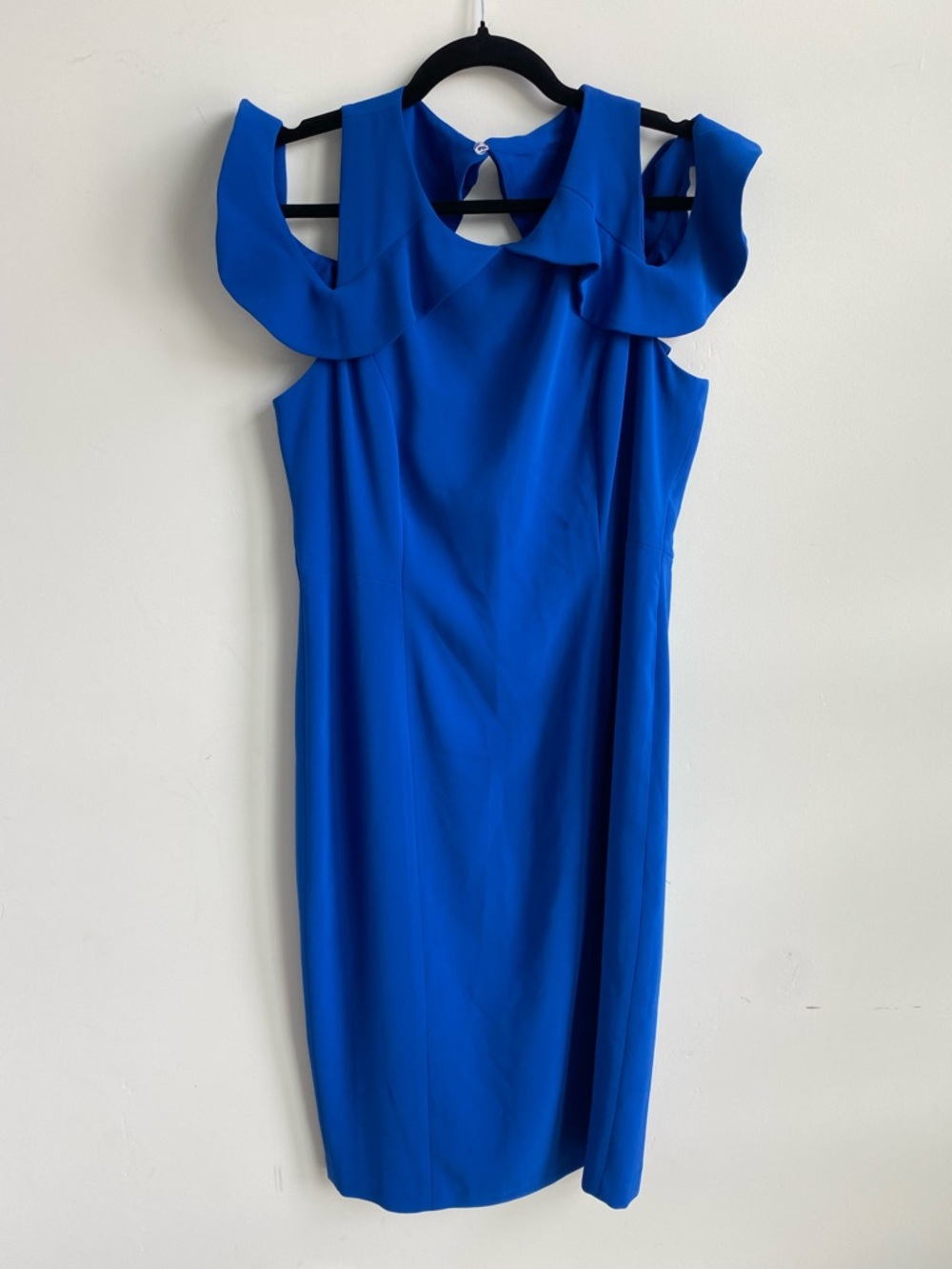 Maggy London Elegant Royal Blue Cold-Shoulder Sheath Dress